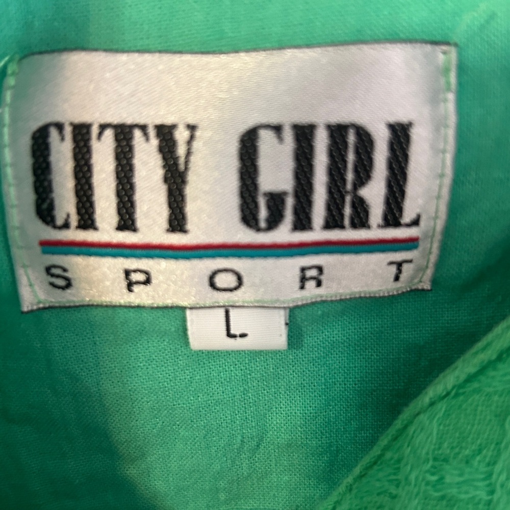 City Girl Sport green two-piece vintage poly cotton top jacket set - Picture 2 of 7